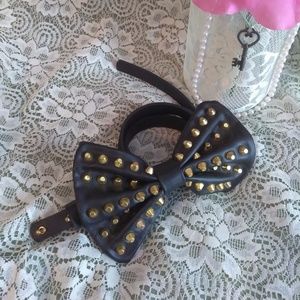 Black Studded Bow Belt